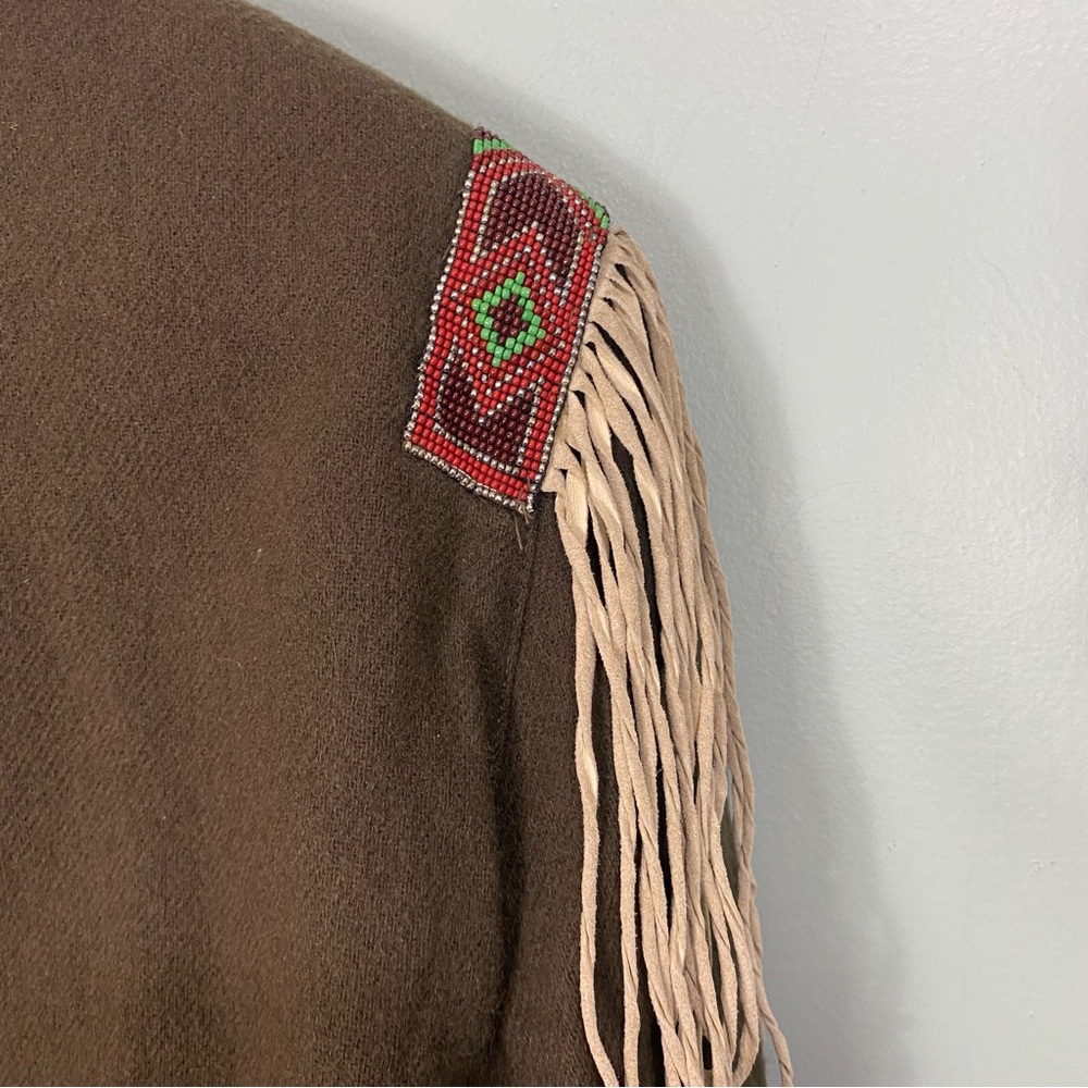 Double D Ranch Green Beaded Wool Military Western Jacket Sz L Embellished - Picture 10 of 11